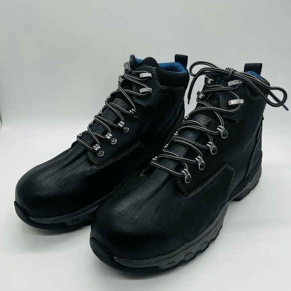 TIMBERLAND PRO 447 STEEL TOE BLACK WORK-BOOTS DOWNDRAFT 6” WATERPROOF NWOT - Picture 1 of 16